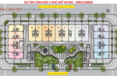 Thiết kế layout dự án L'arcade Phú Mỹ Hưng. Nhận báo giá trực tiếp chủ đầu tư gọi ngay Phòng Kinh Doanh Phú Mỹ Hưng Quận 7